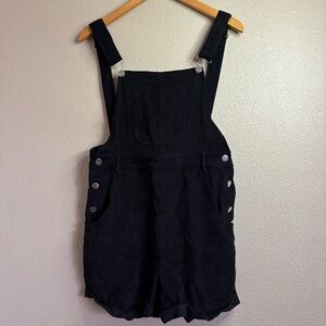 Cider Black Corduroy Short Overalls with Metal Hardware size M